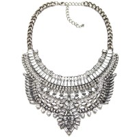 Atxi Art Deco Diamante Crystal Statement Necklace